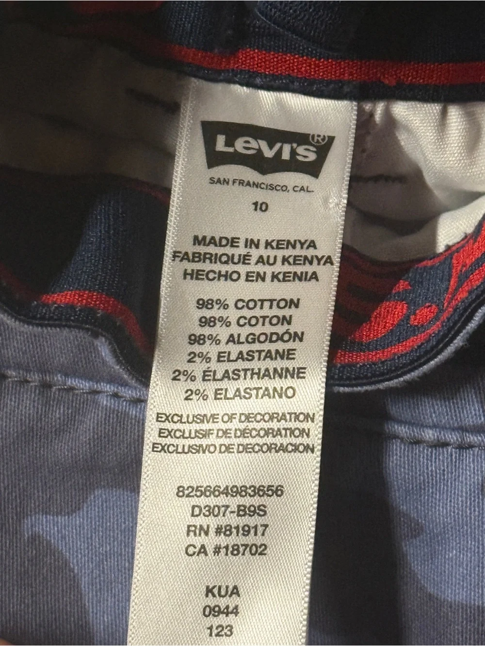 Levi's Boys Blue Camouflage Cargo Shorts